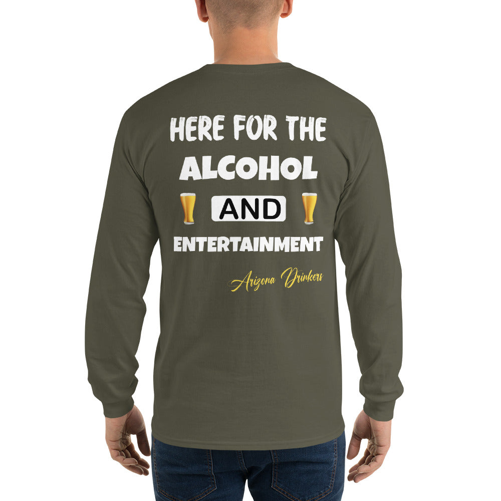 Men’s Long Sleeve Shirt with Arizona Drinkers Logo on Front and Drinkers Text on Back