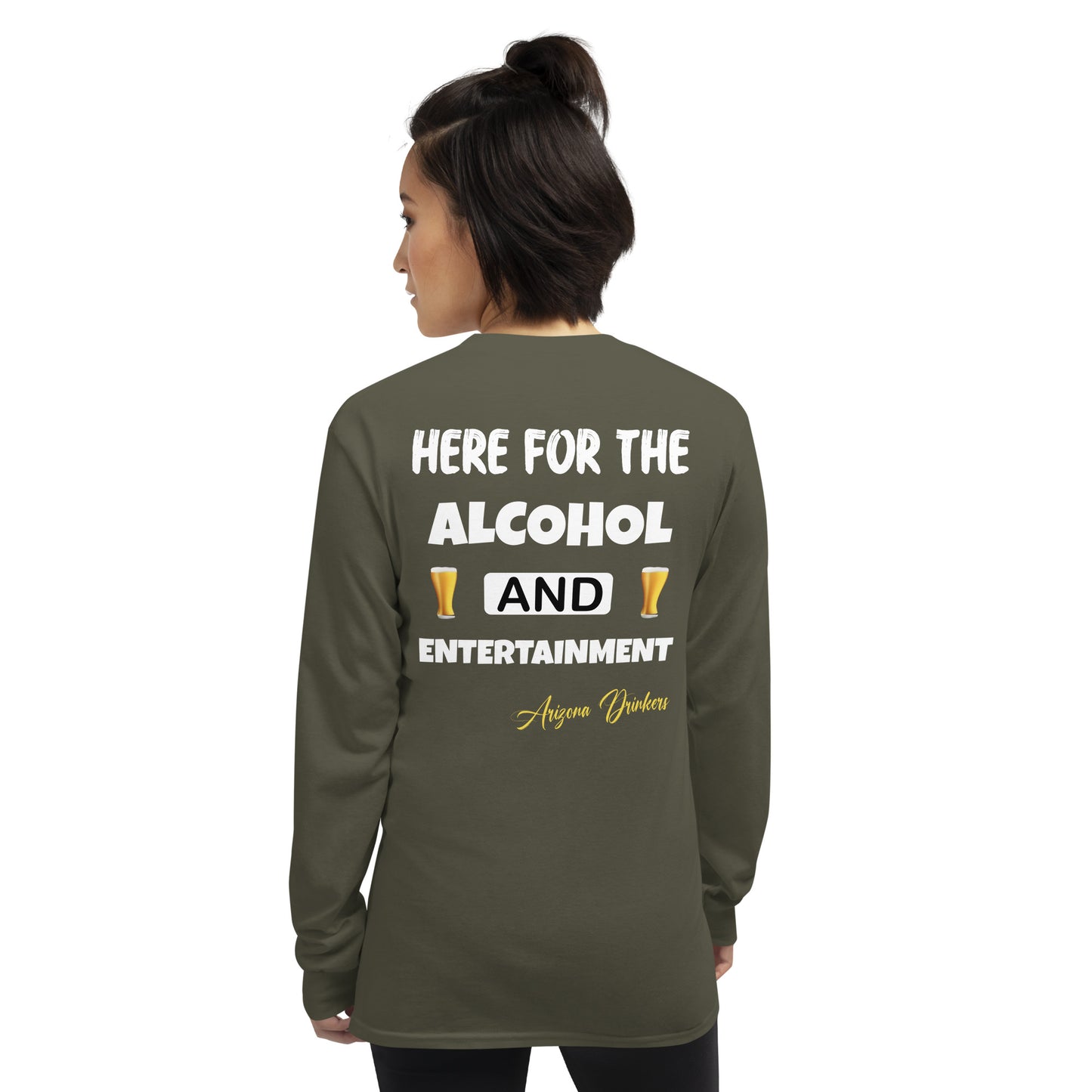 Women’s Long Sleeve Shirt with Arizona Drinkers Logo on Front and Drinkers Text on Back