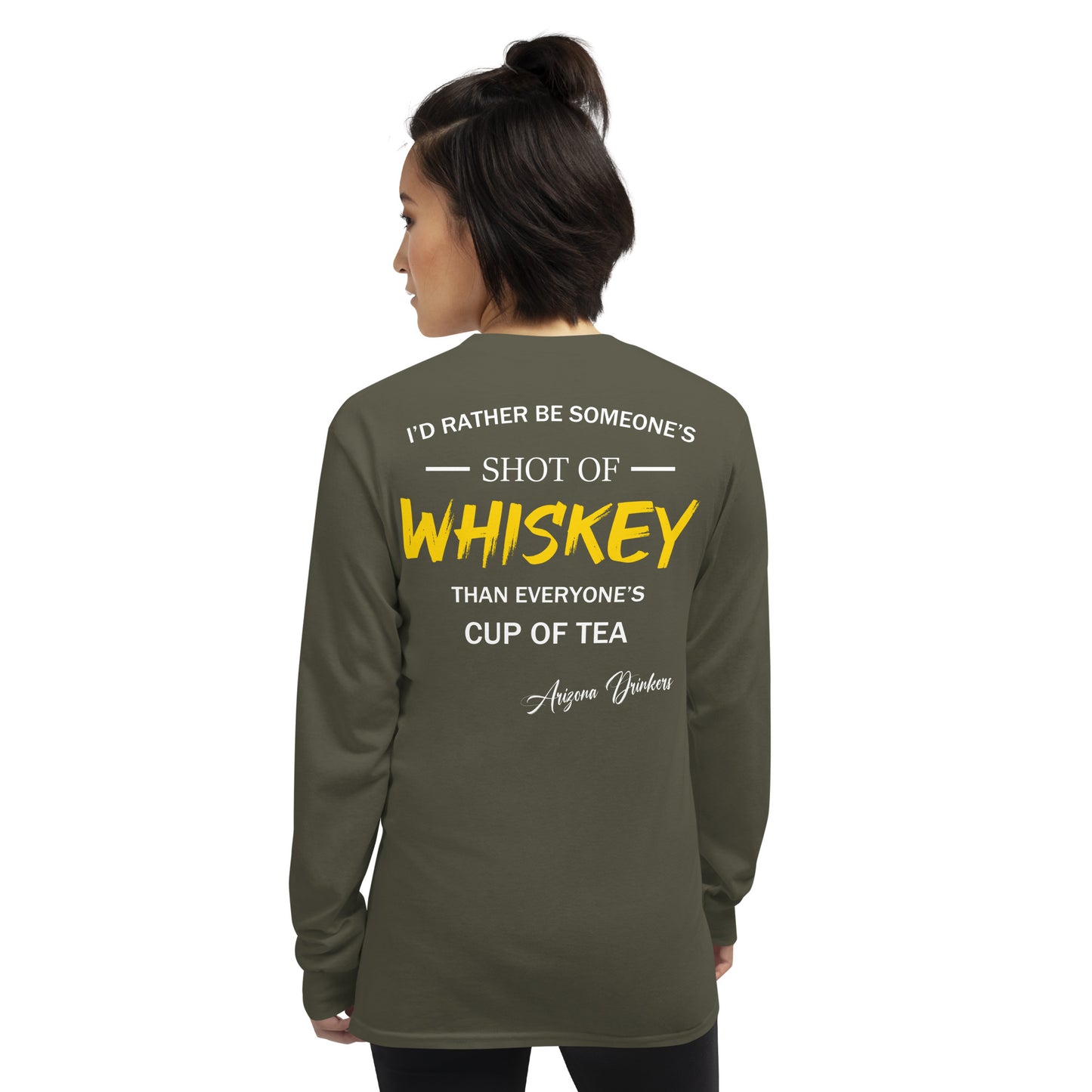 Men’s Long Sleeve Shirt with Arizona Drinkers Logo on Front and Drinkers Text on Back