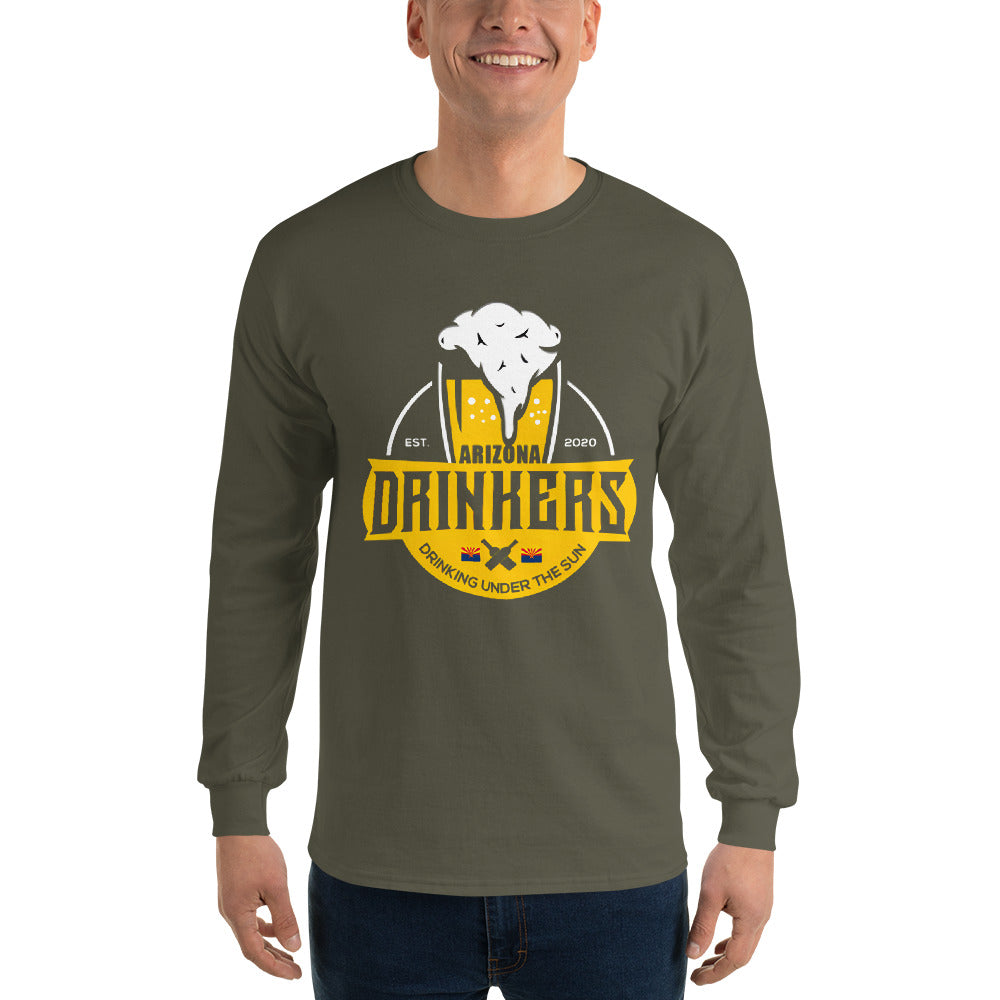 Men’s Long Sleeve Shirt with Arizona Drinkers Logo On Front