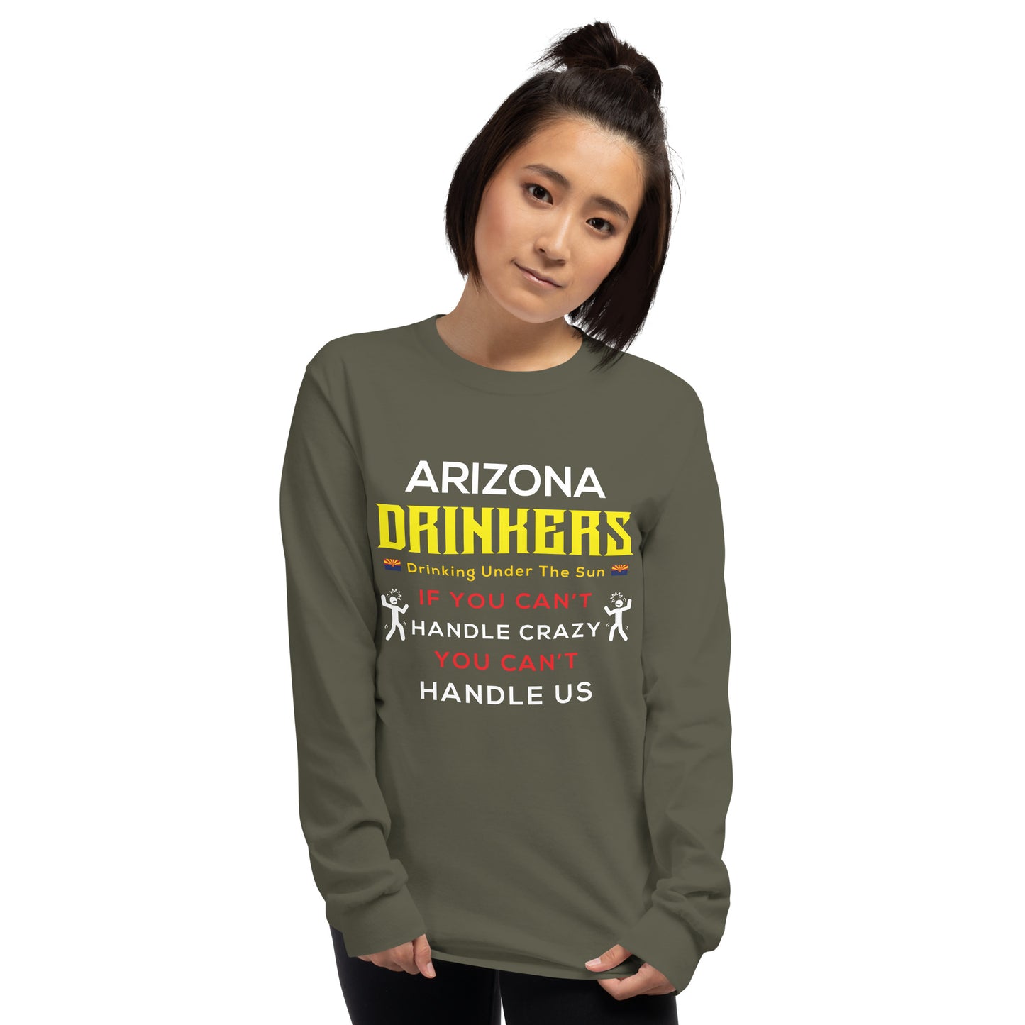 Men’s Long Sleeve Shirt with Arizona Drinkers Text on front