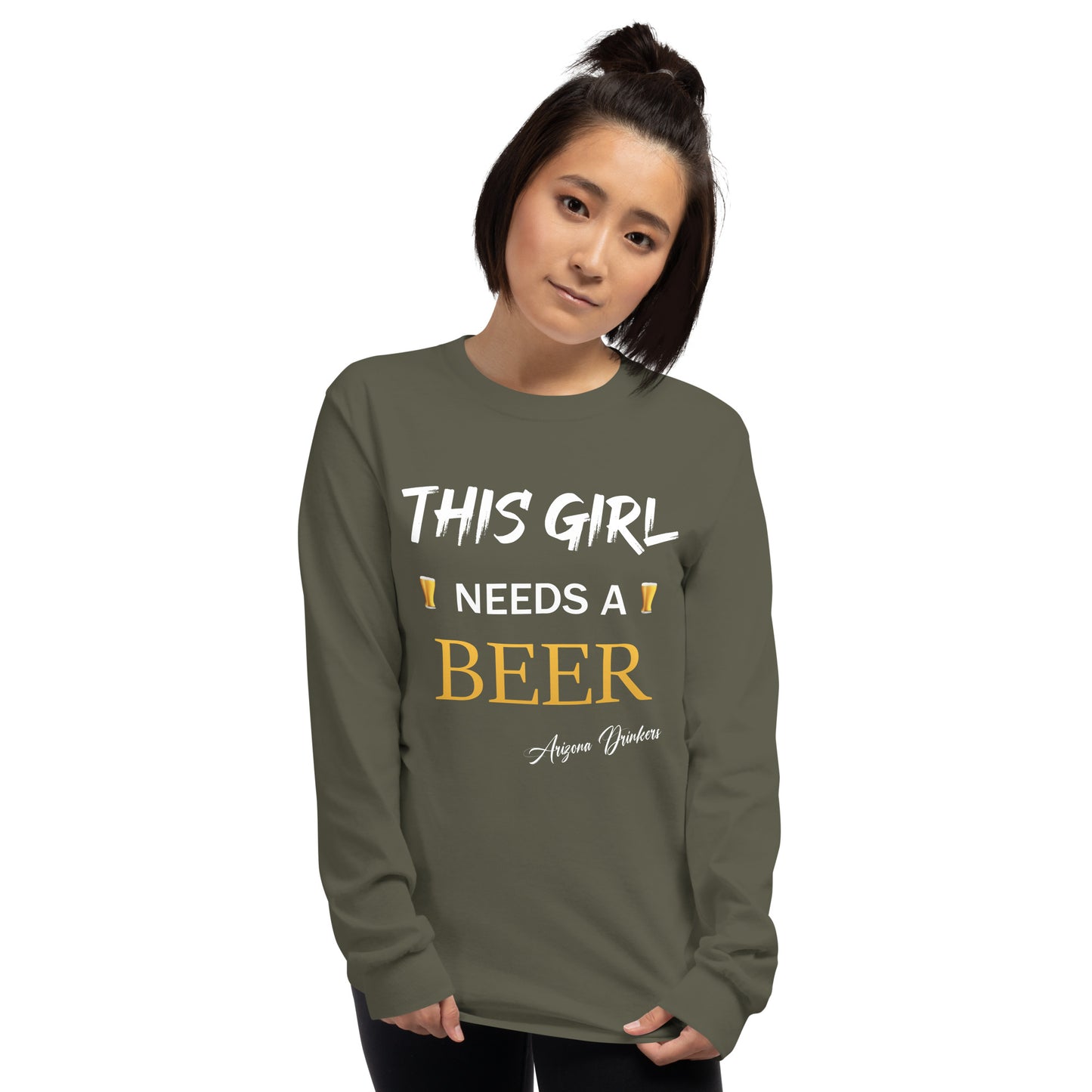 Women’s Long Sleeve Shirt with Arizona Drinkers Text on front