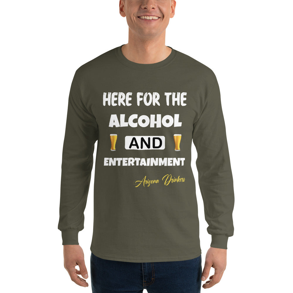 Men’s Long Sleeve Shirt with Drinkers Text on front