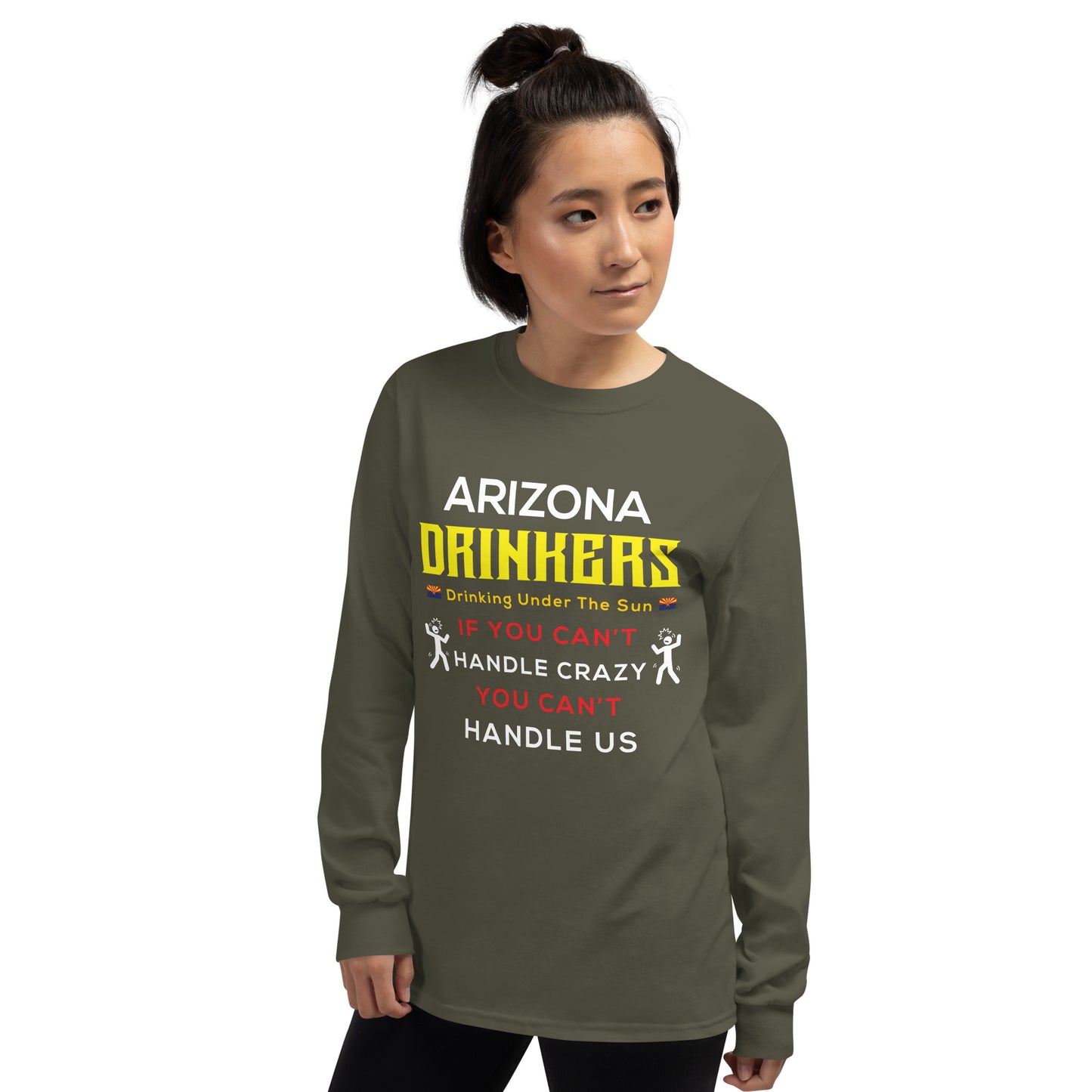 Men’s Long Sleeve Shirt with Arizona Drinkers Text on front