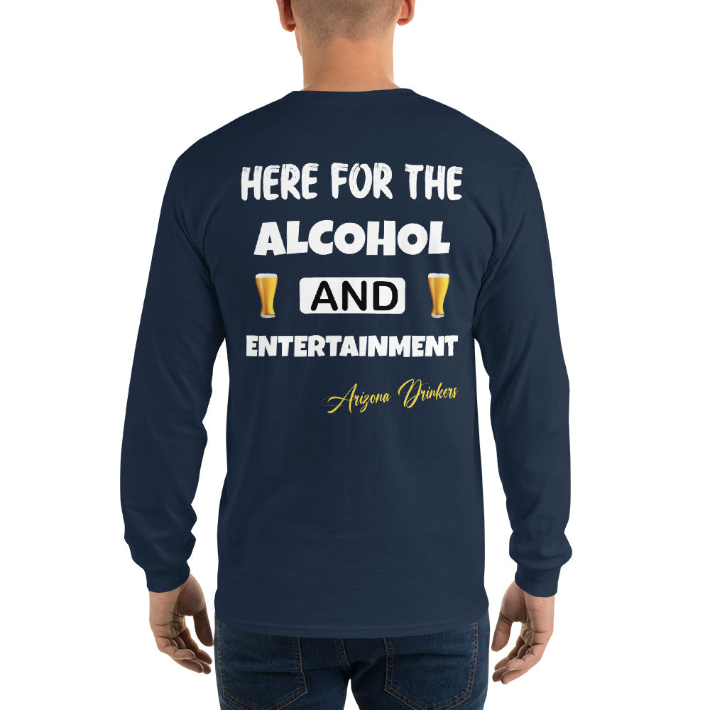 Men’s Long Sleeve Shirt with Arizona Drinkers Logo on Front and Drinkers Text on Back