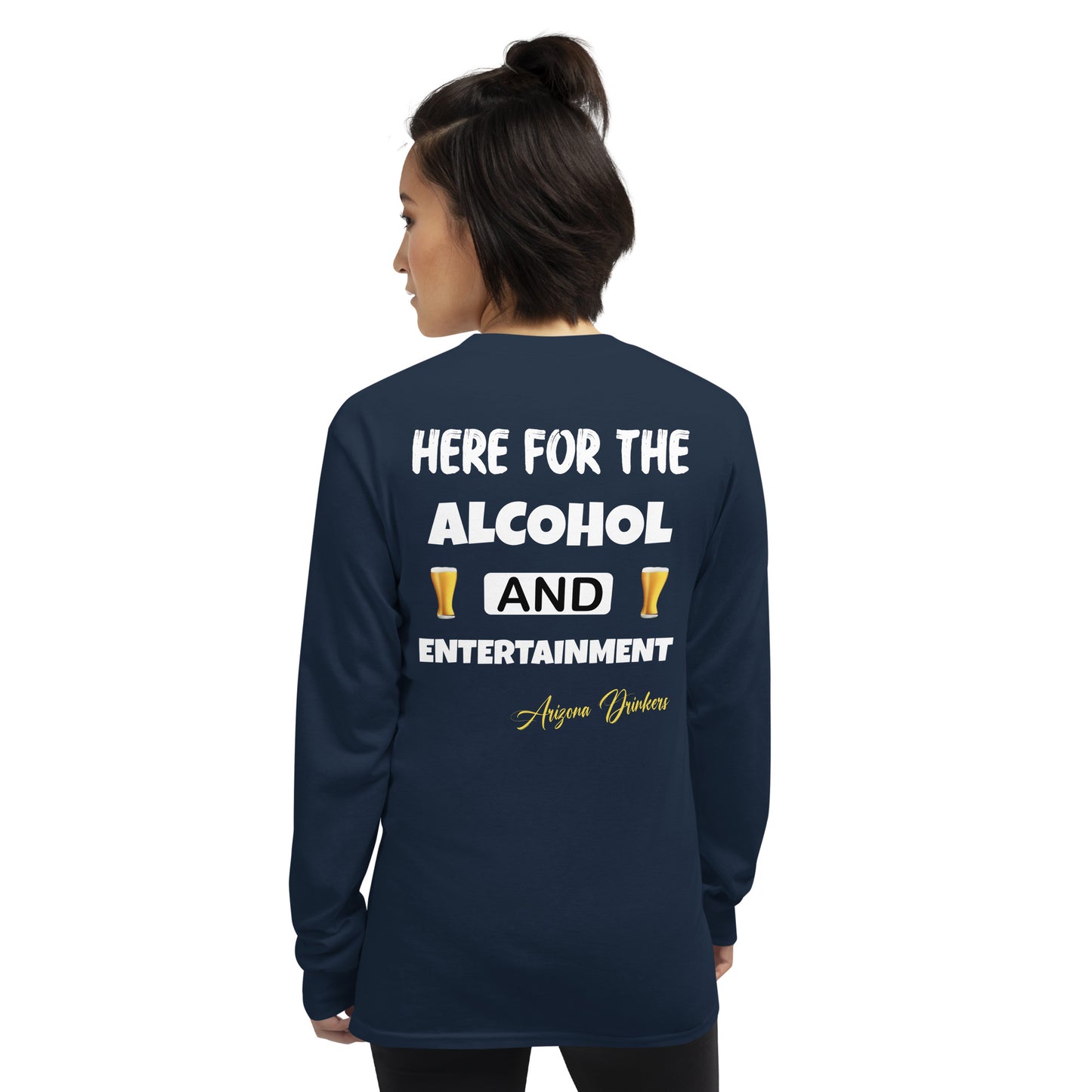 Women’s Long Sleeve Shirt with Arizona Drinkers Logo on Front and Drinkers Text on Back