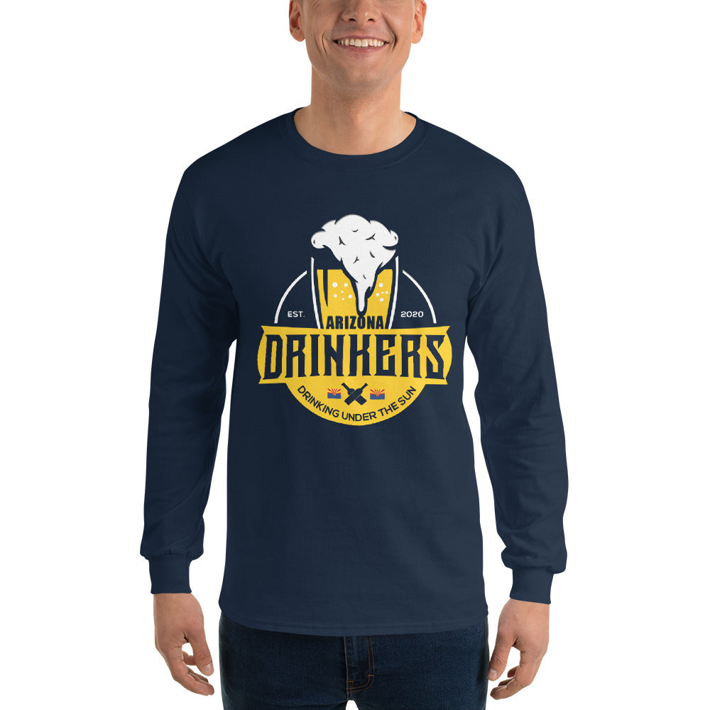 Men’s Long Sleeve Shirt with Arizona Drinkers Logo On Front