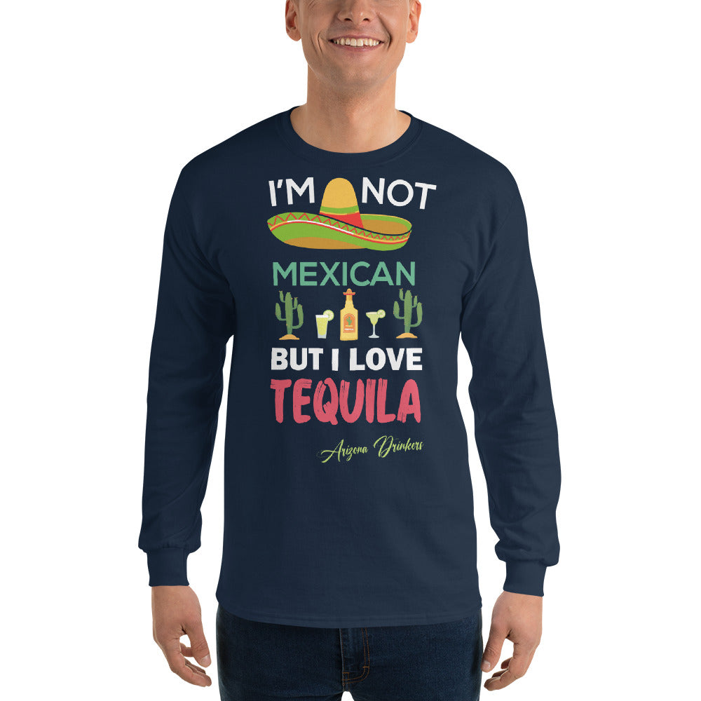Men’s Long Sleeve Shirt with Drinkers Text on front