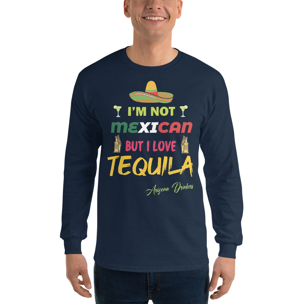 Men’s Long Sleeve Shirt with Drinkers Text on front