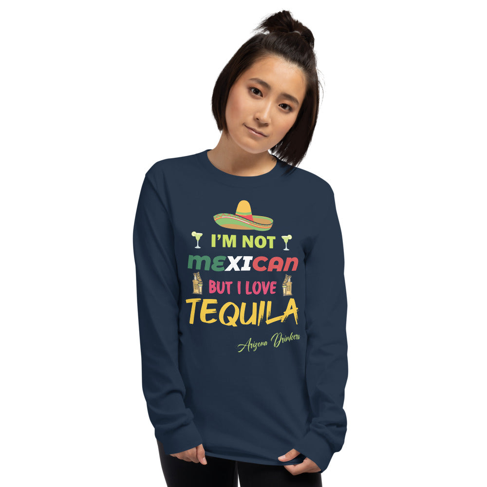 Women’s Long Sleeve Shirt with Drinkers Text on Front