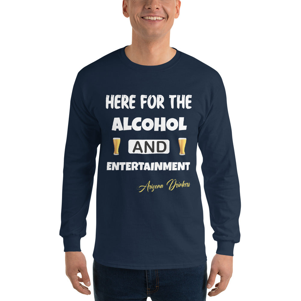 Men’s Long Sleeve Shirt with Drinkers Text on front
