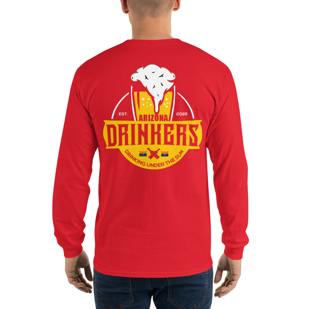 Men’s Long Sleeve Shirt with Arizona Drinkers Logo On Back