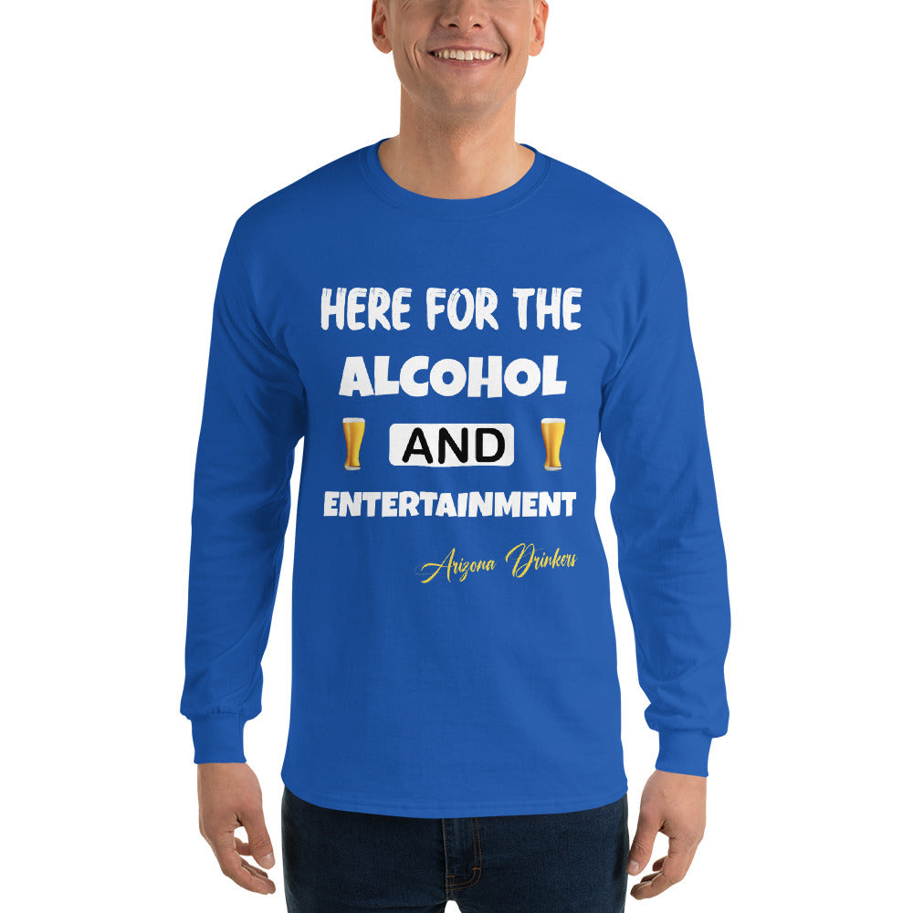 Men’s Long Sleeve Shirt with Drinkers Text on front