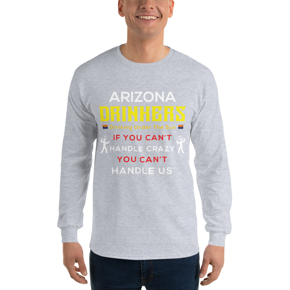Men’s Long Sleeve Shirt with Drinkers Text on front