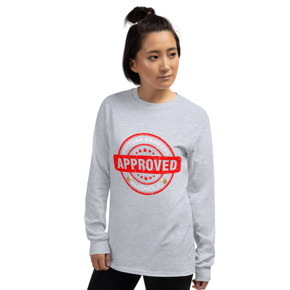 Men’s Long Sleeve Shirt with Drinkers Text on Front