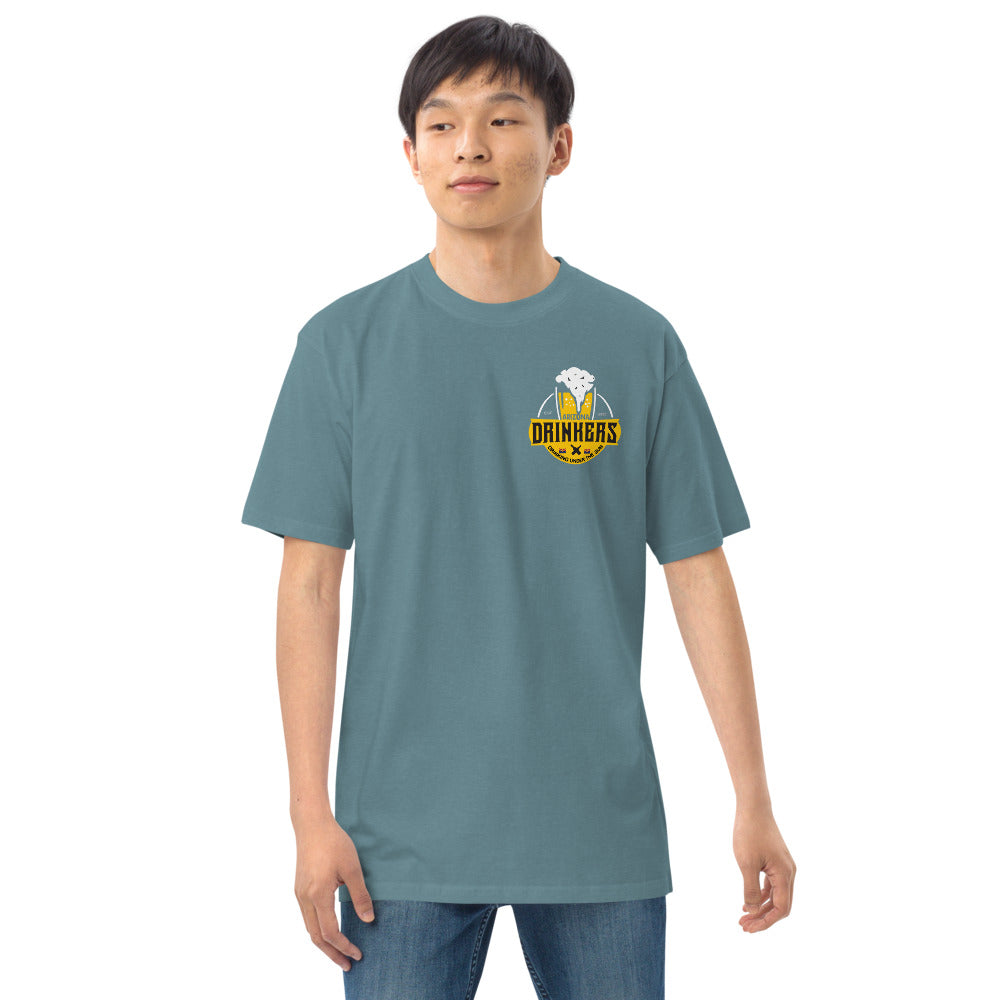 Men’s premium heavyweight tee with Arizona logo on left chest & Drinkers Text Back