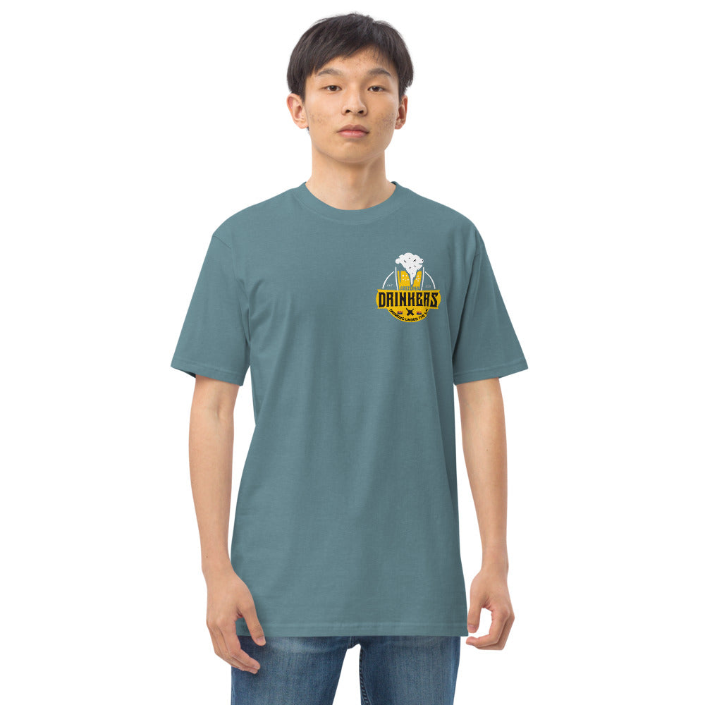 Men’s premium heavyweight tee with Arizona logo on left chest & Drinkers Text Back
