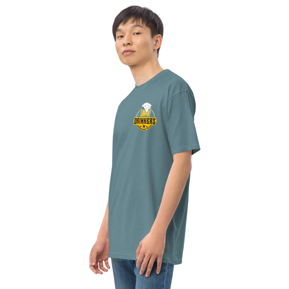 Men’s premium heavyweight tee with Arizona logo on left chest & Drinkers Text Back