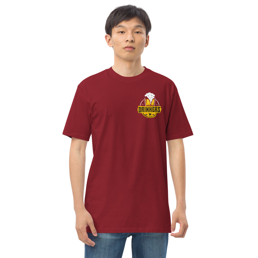 Men’s premium heavyweight tee with Arizona logo on left chest & Drinkers Text Back
