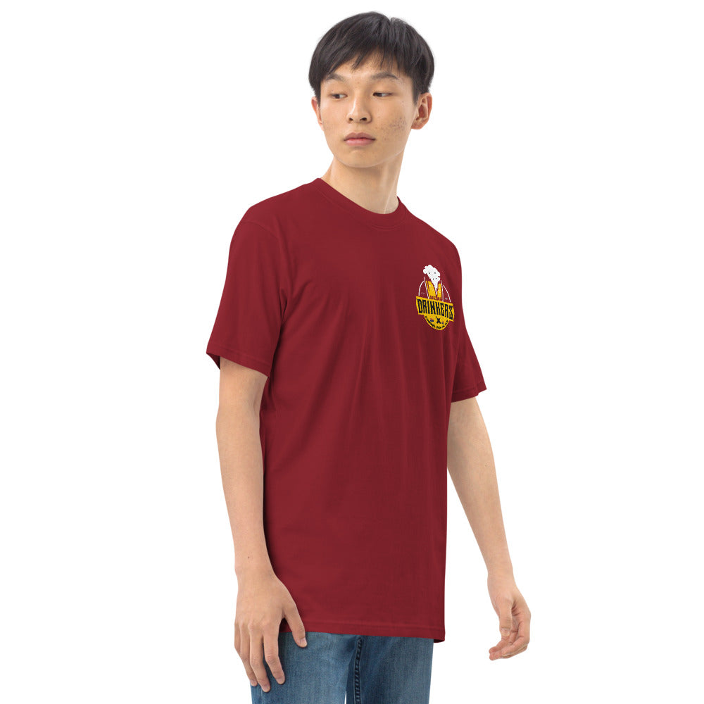 Men’s premium heavyweight tee with Arizona logo on left chest & Drinkers Text Back