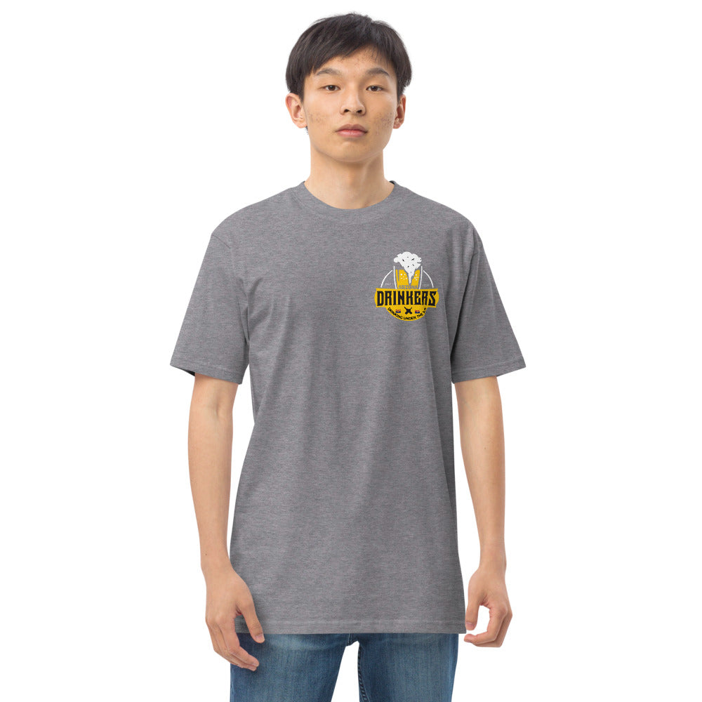 Men’s premium heavyweight tee with Arizona logo on left chest & Drinkers Text Back