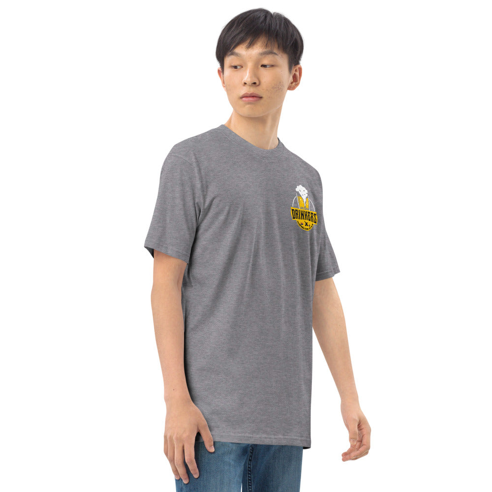 Men’s premium heavyweight tee with Arizona logo on left chest & Drinkers Text Back