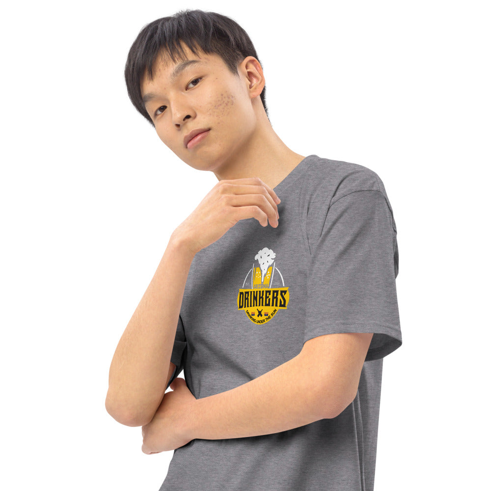 Men’s premium heavyweight tee with Arizona logo on left chest & Drinkers Text Back