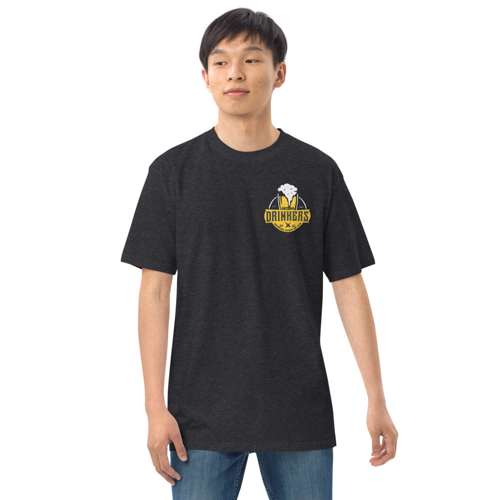 Men’s premium heavyweight tee with Arizona logo on left chest & Drinkers Text Back