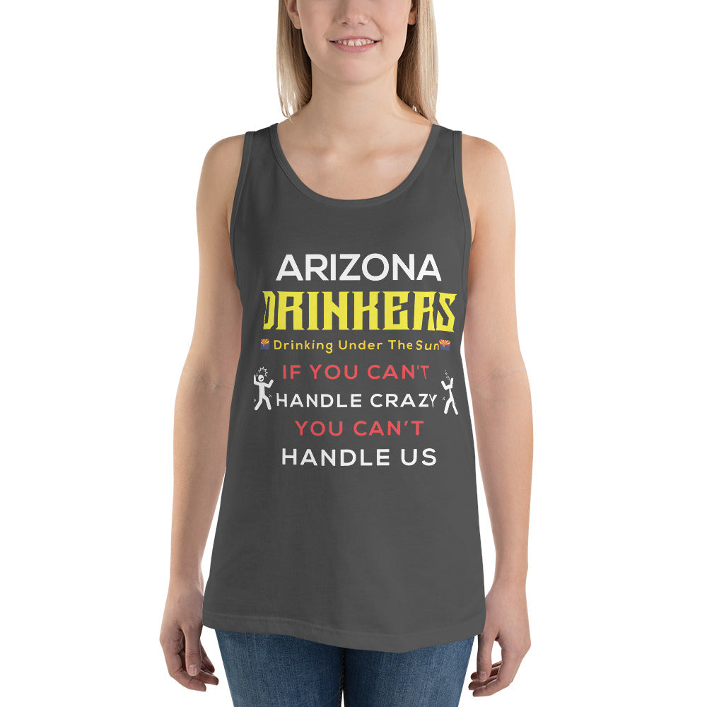 Unisex Tank Top with Drinkers Text on Front