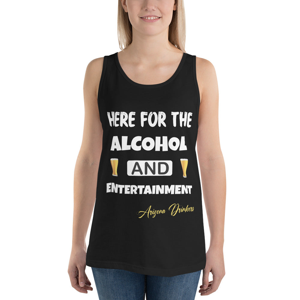Unisex Tank Top with Drinkers Text on front