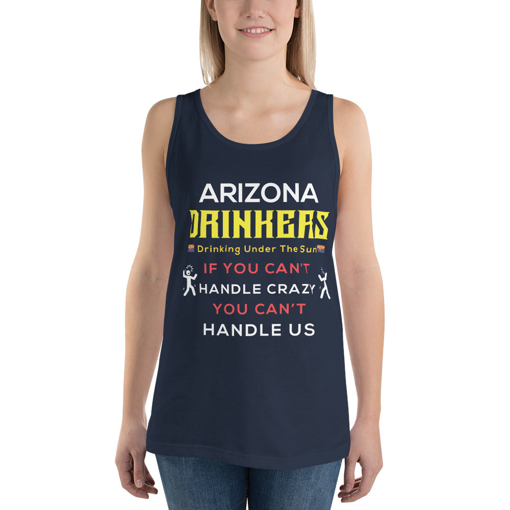Unisex Tank Top with Drinkers Text on Front