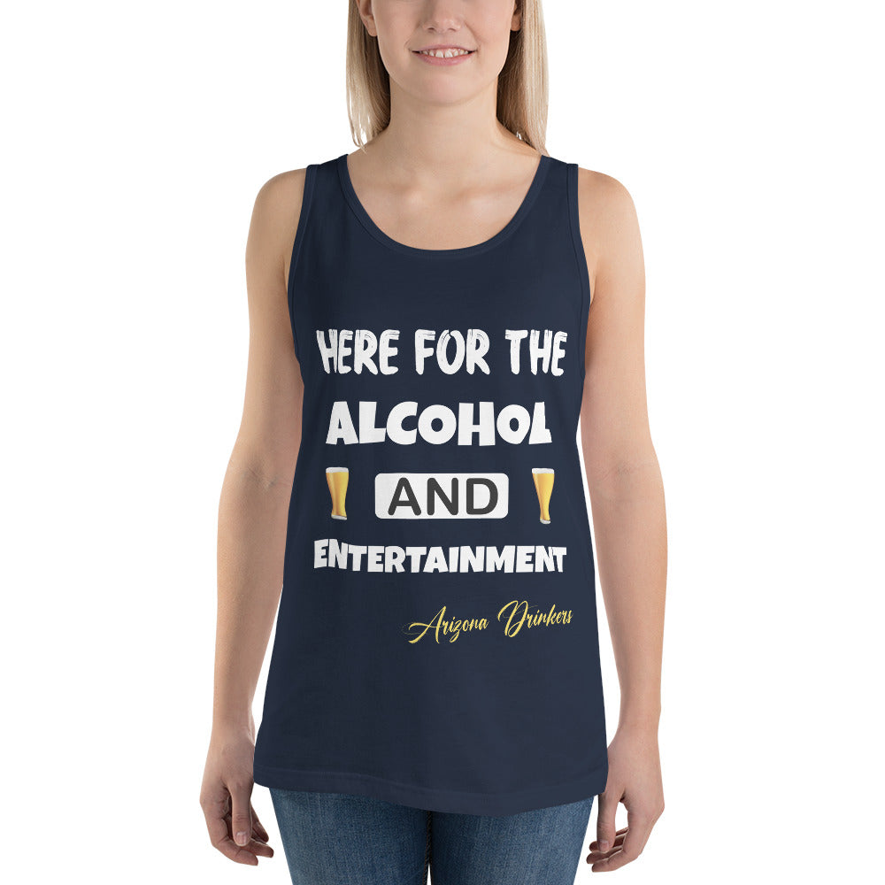 Unisex Tank Top with Drinkers Text on front