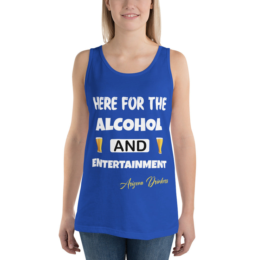 Unisex Tank Top with Drinkers Text on front