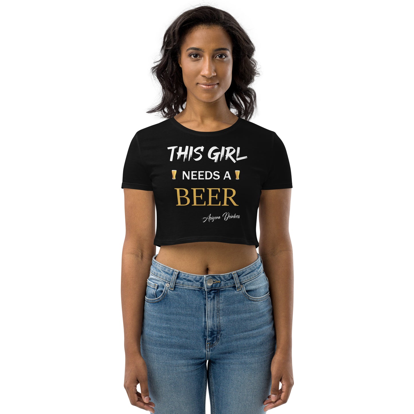 Organic Crop Top with Arizona Drinkers Text on front