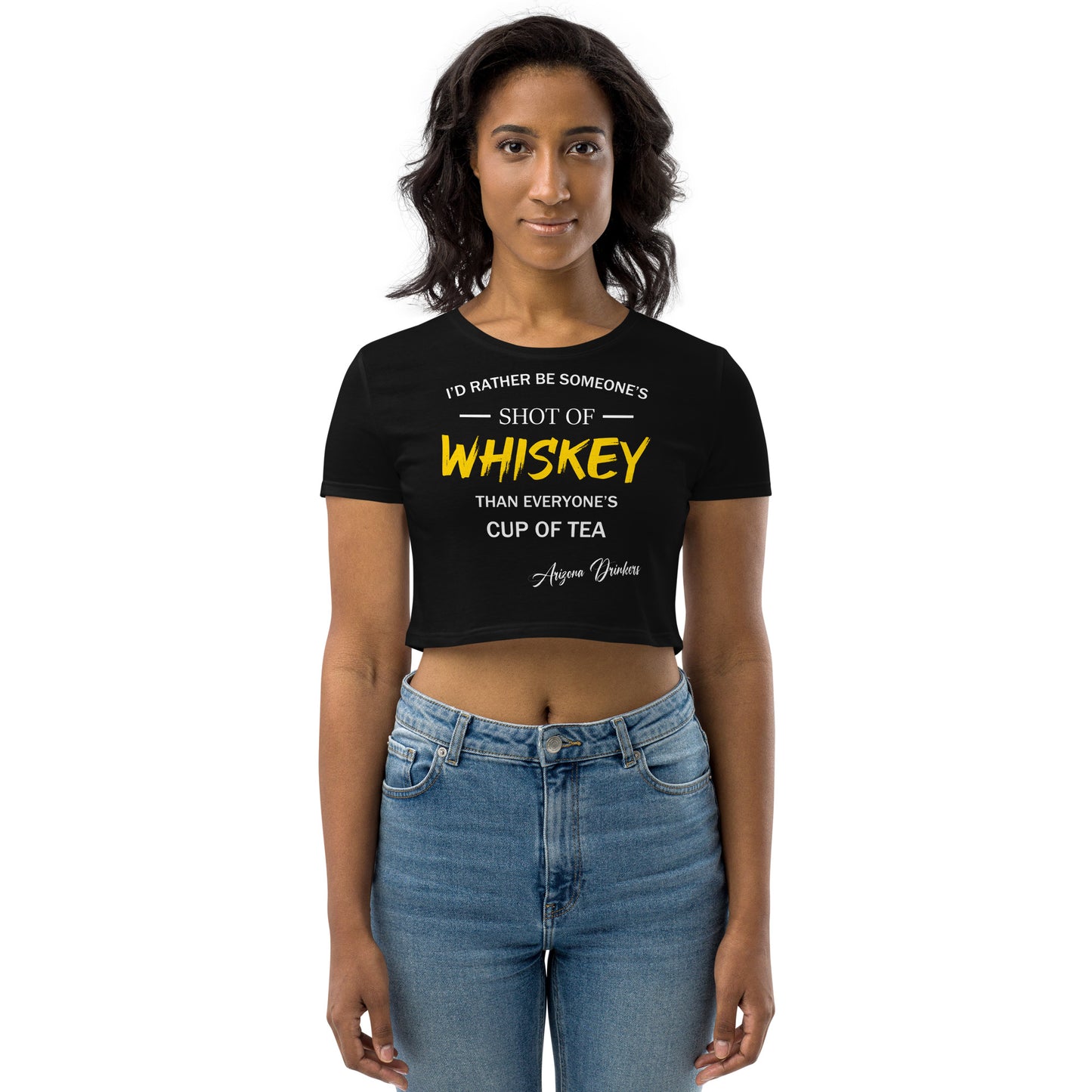 Organic Crop Top with Drinkers Text