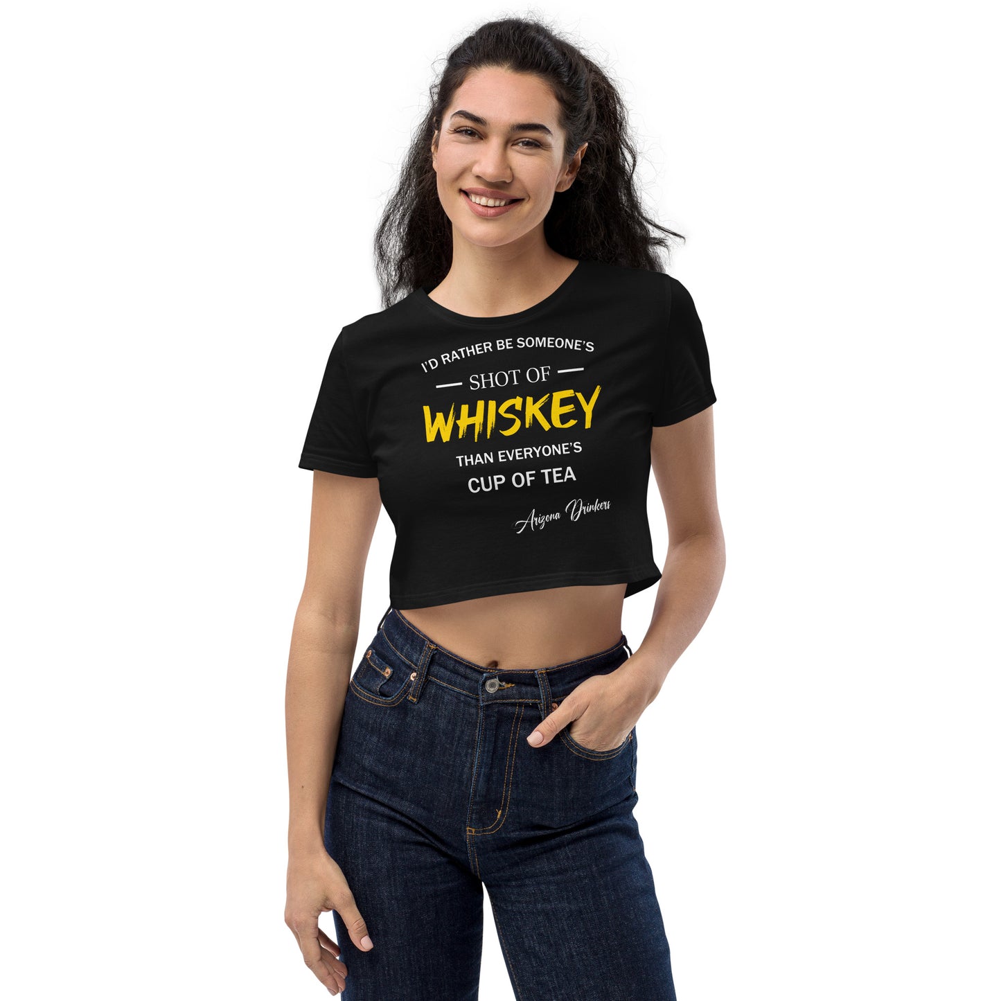 Organic Crop Top with Drinkers Text