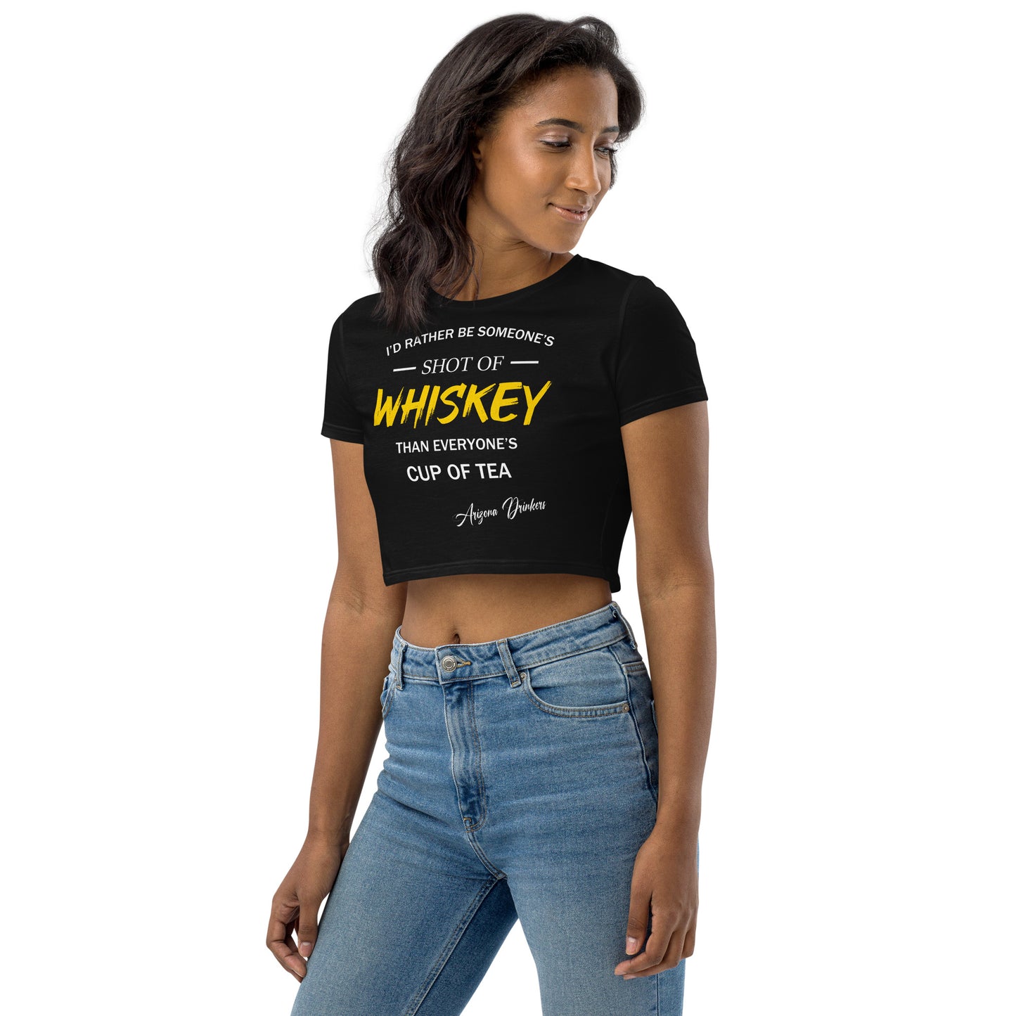 Organic Crop Top with Drinkers Text