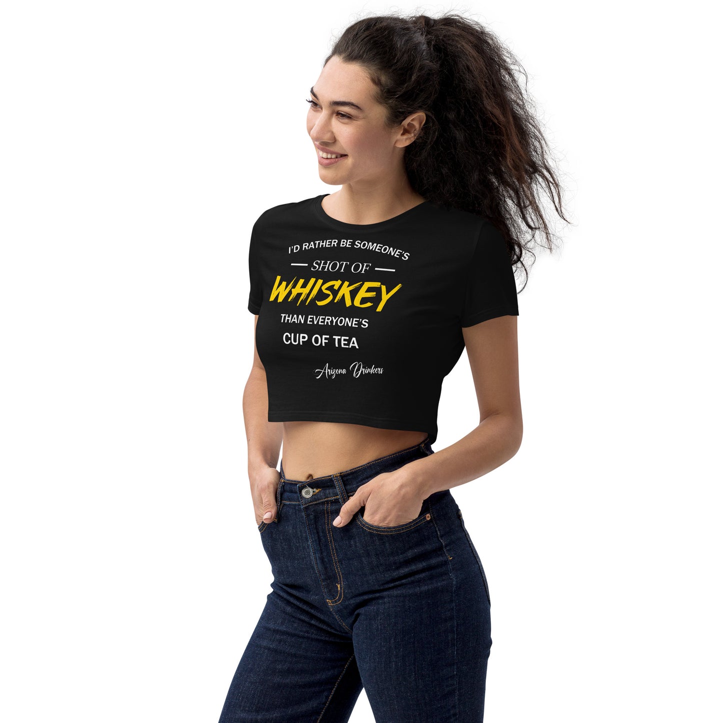 Organic Crop Top with Drinkers Text