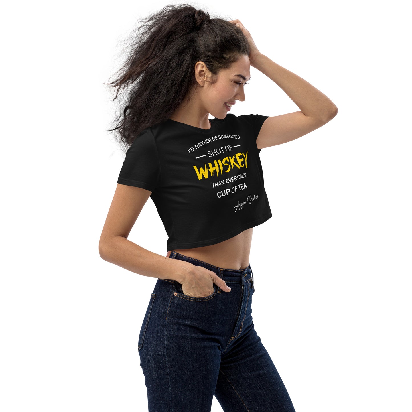 Organic Crop Top with Drinkers Text