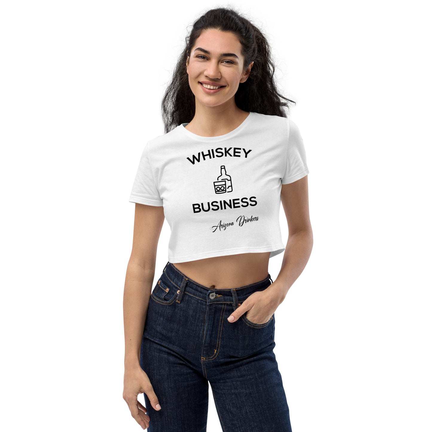 Organic Crop Top with Drinkers Text