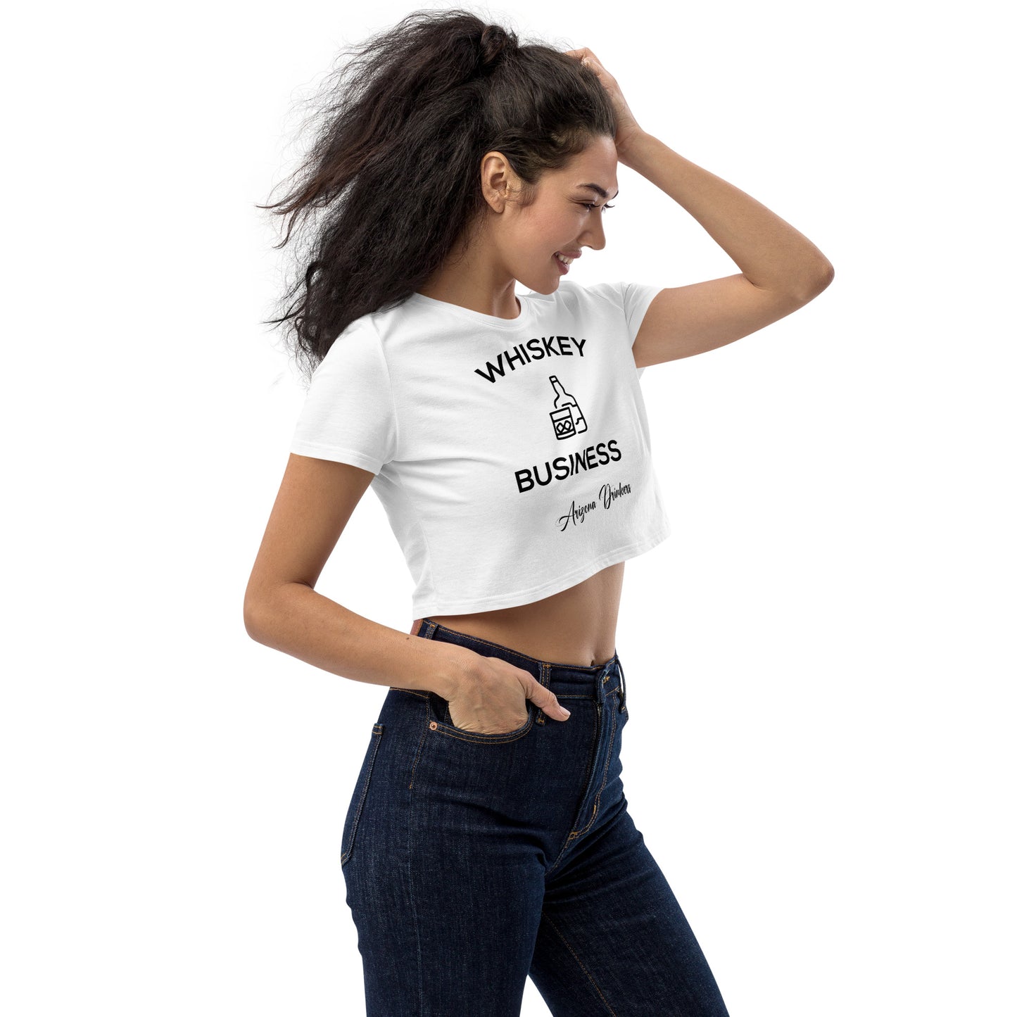 Organic Crop Top with Drinkers Text