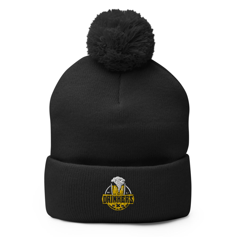 Pom-Pom Beanie with Arizona Drinkers Logo in Yellow Color on Front