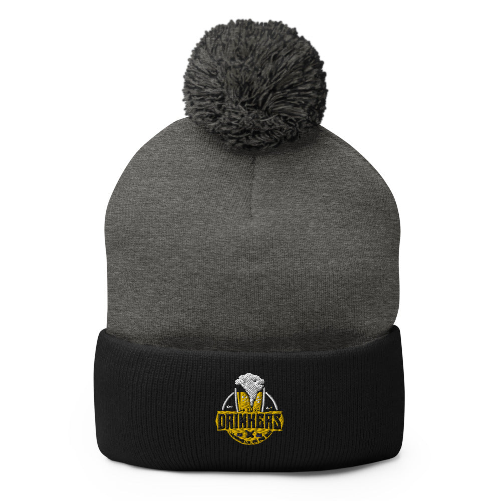 Pom-Pom Beanie with Arizona Drinkers Logo in Yellow Color on Front