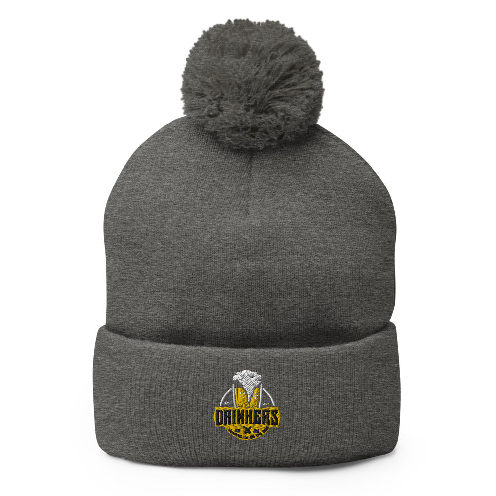 Pom-Pom Beanie with Arizona Drinkers Logo in Yellow Color on Front