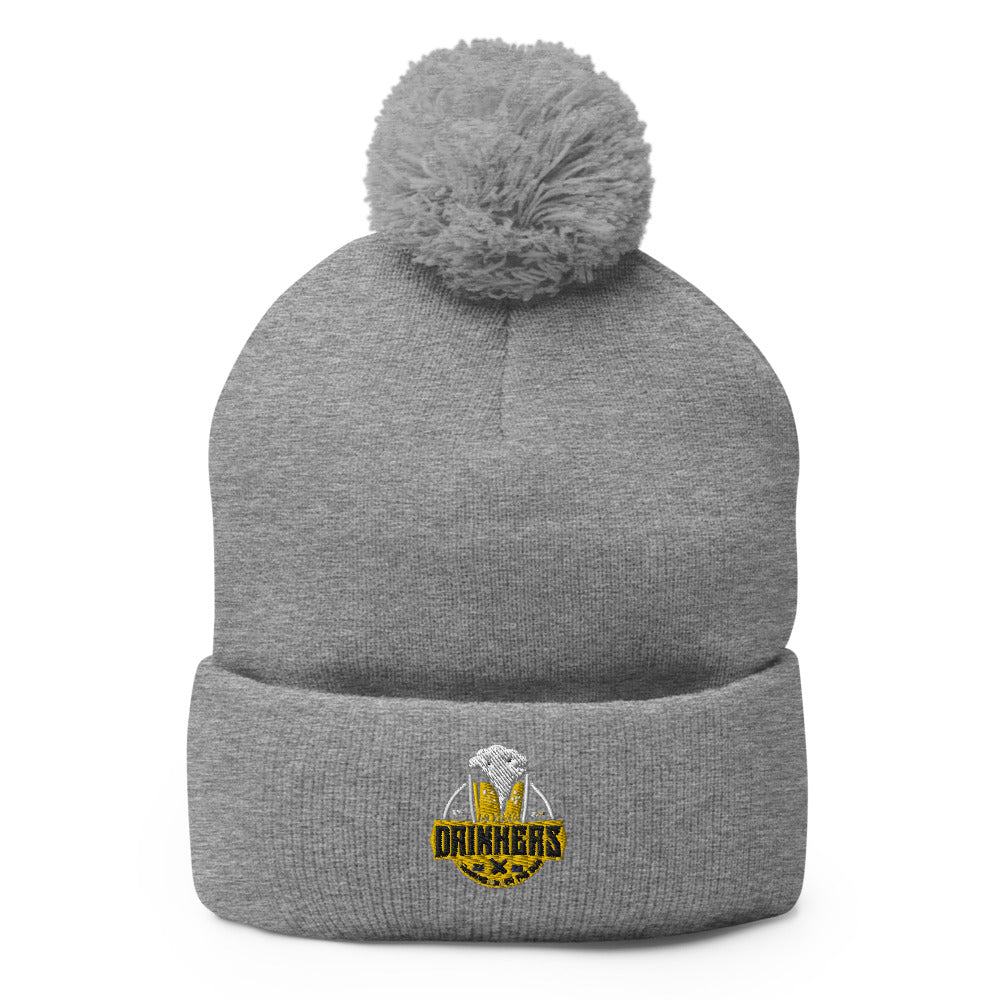 Pom-Pom Beanie with Arizona Drinkers Logo in Yellow Color on Front