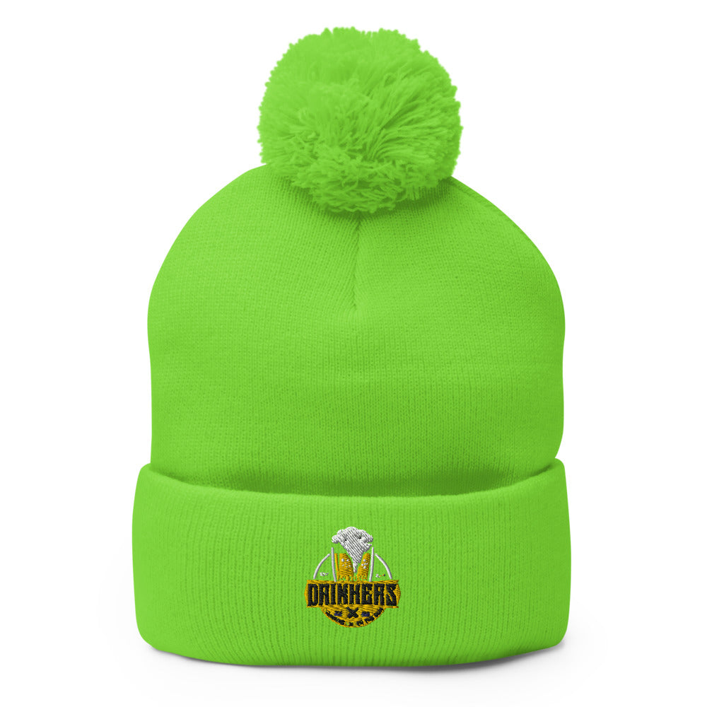 Pom-Pom Beanie with Arizona Drinkers Logo in Yellow Color on Front
