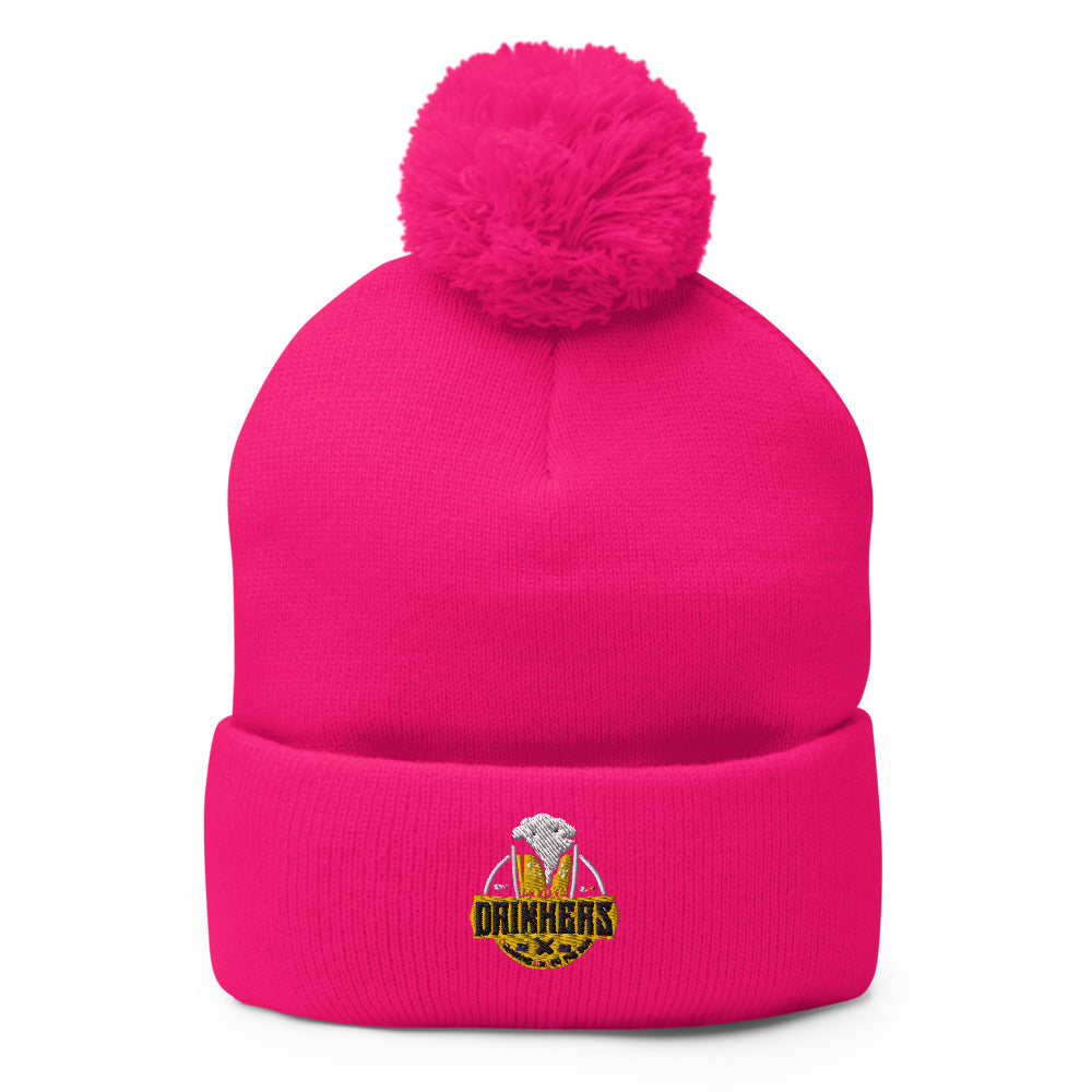 Pom-Pom Beanie with Arizona Drinkers Logo in Yellow Color on Front