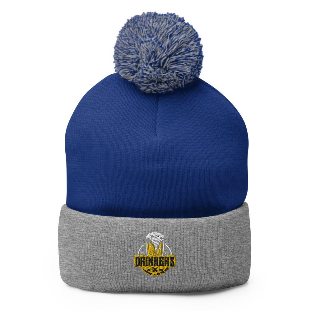Pom-Pom Beanie with Arizona Drinkers Logo in Yellow Color on Front