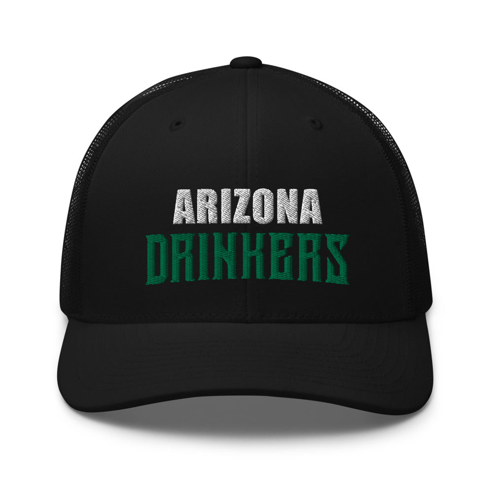 Trucker Cap with Arizona Drinkers in Green Color on Front