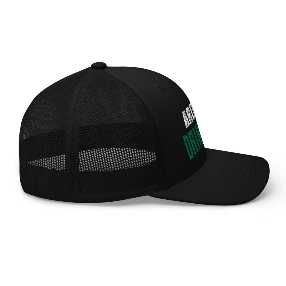 Trucker Cap with Arizona Drinkers in Green Color on Front